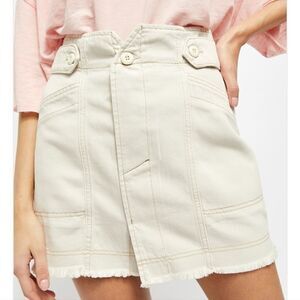 NWT Free People Alpha Utility Mini Skirt Beige size 8